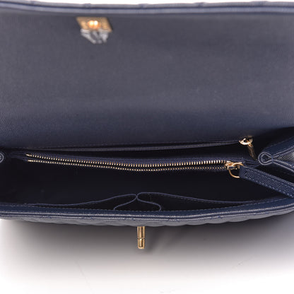 Chanel Caviar Quilted Medium Coco Handle Flap Navy Blue 5 of 13