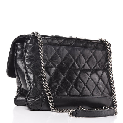 Chanel Aged Calfskin Quilted Tag Flap Black 3 of 8