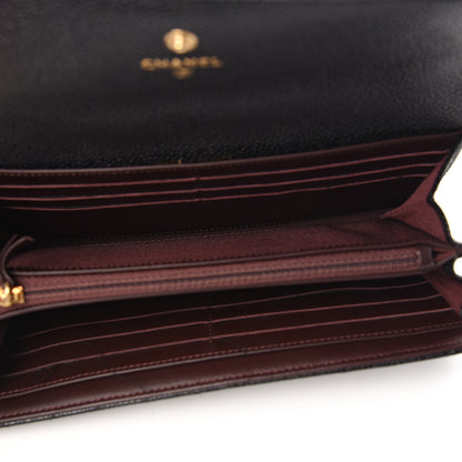 Chanel Caviar Quilted Large Gusset Flap Wallet Black 4 of 7