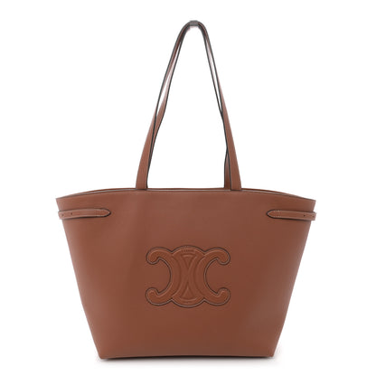 Celine Grained Calfskin Triomphe Medium Cabas Anais  Tan 1 of 11