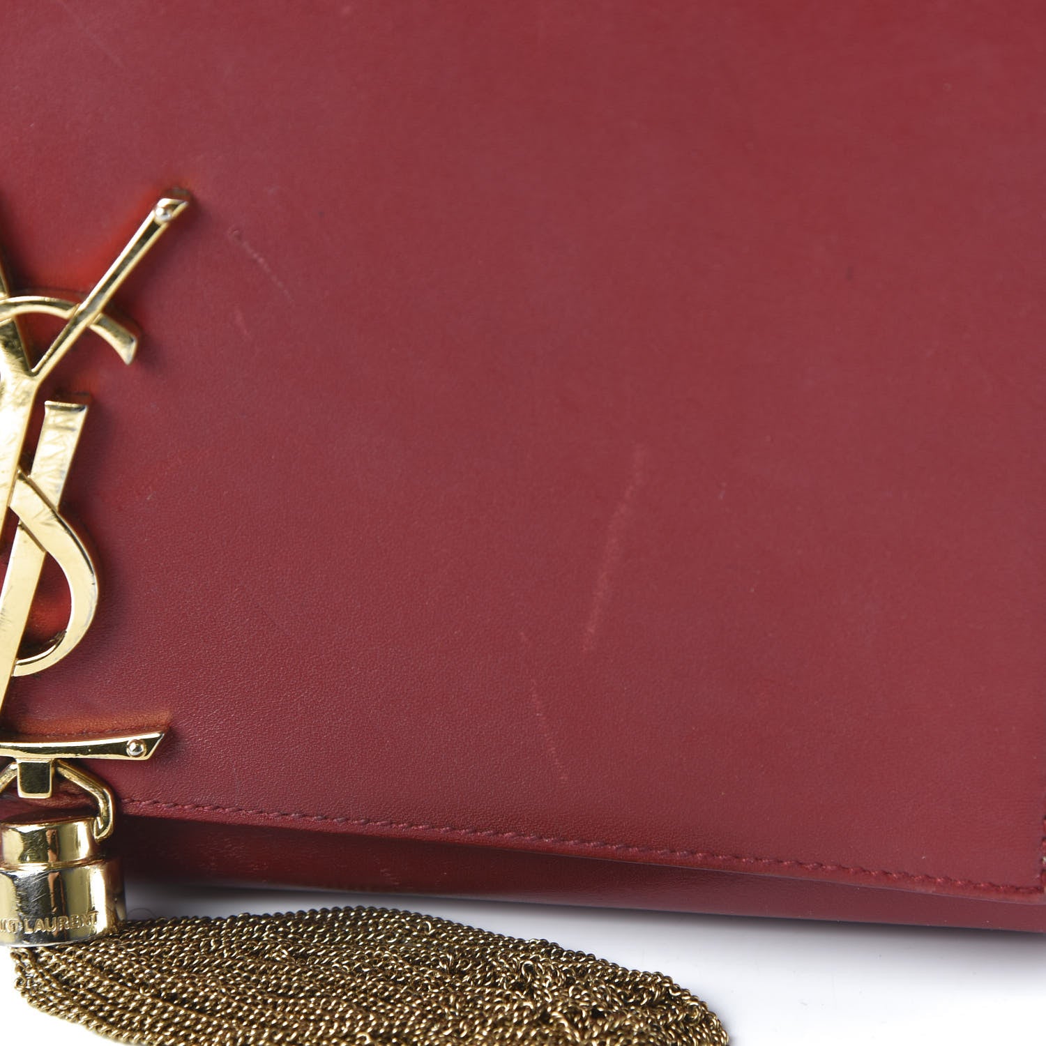 Saint Laurent Smooth Calfskin Medium Classic Monogram Kate Tassel Satchel Lipstick Red 13 of 13