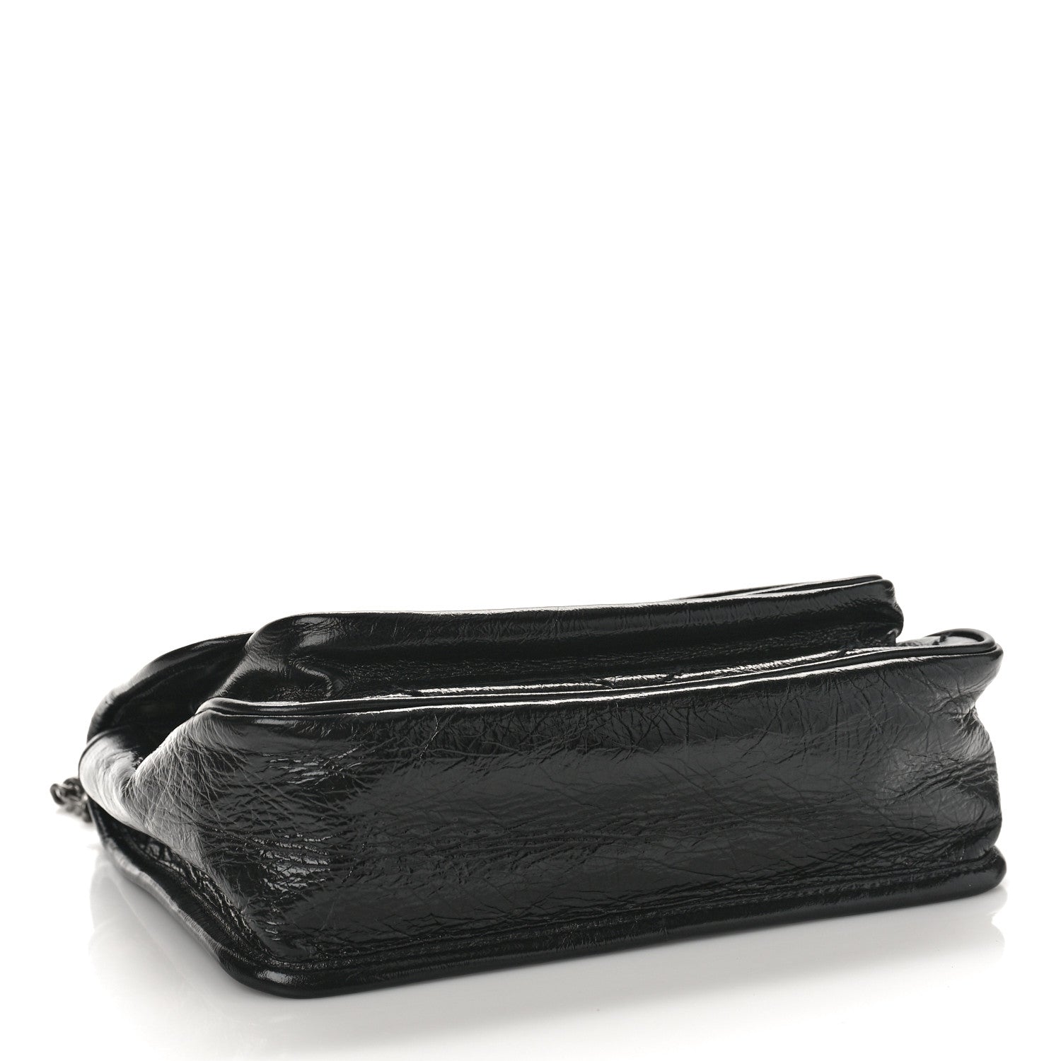 Saint Laurent Crinkled Calfskin Matelasse Monogram Baby Niki Chain Satchel Black 4 of 8