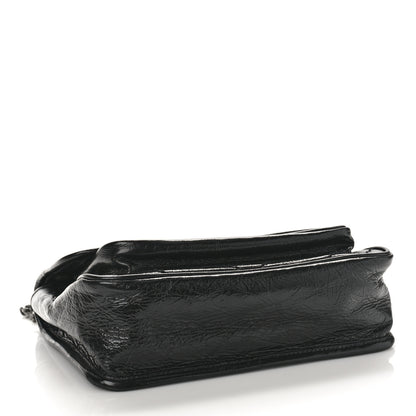 Saint Laurent Crinkled Calfskin Matelasse Monogram Baby Niki Chain Satchel Black 4 of 8