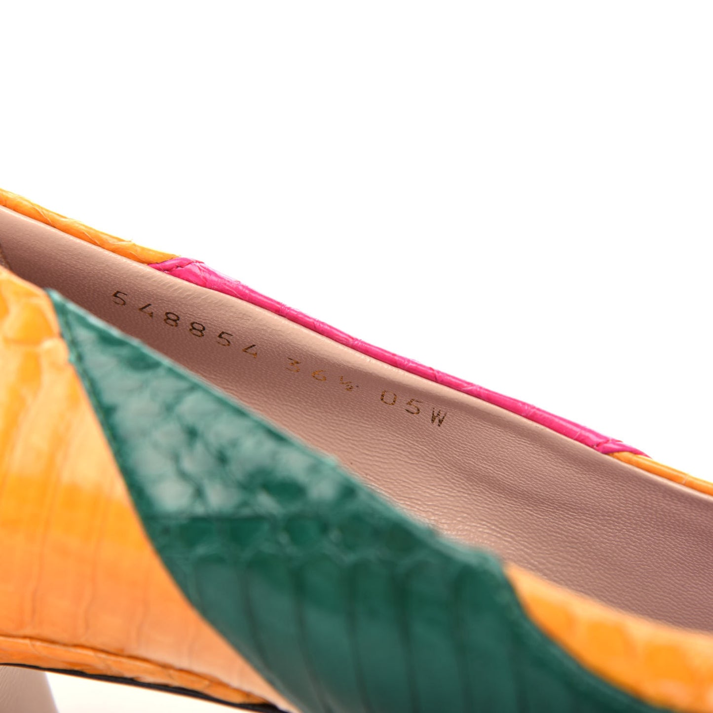 Snakeskin Crystal Double G Pumps 36.5 Multicolor