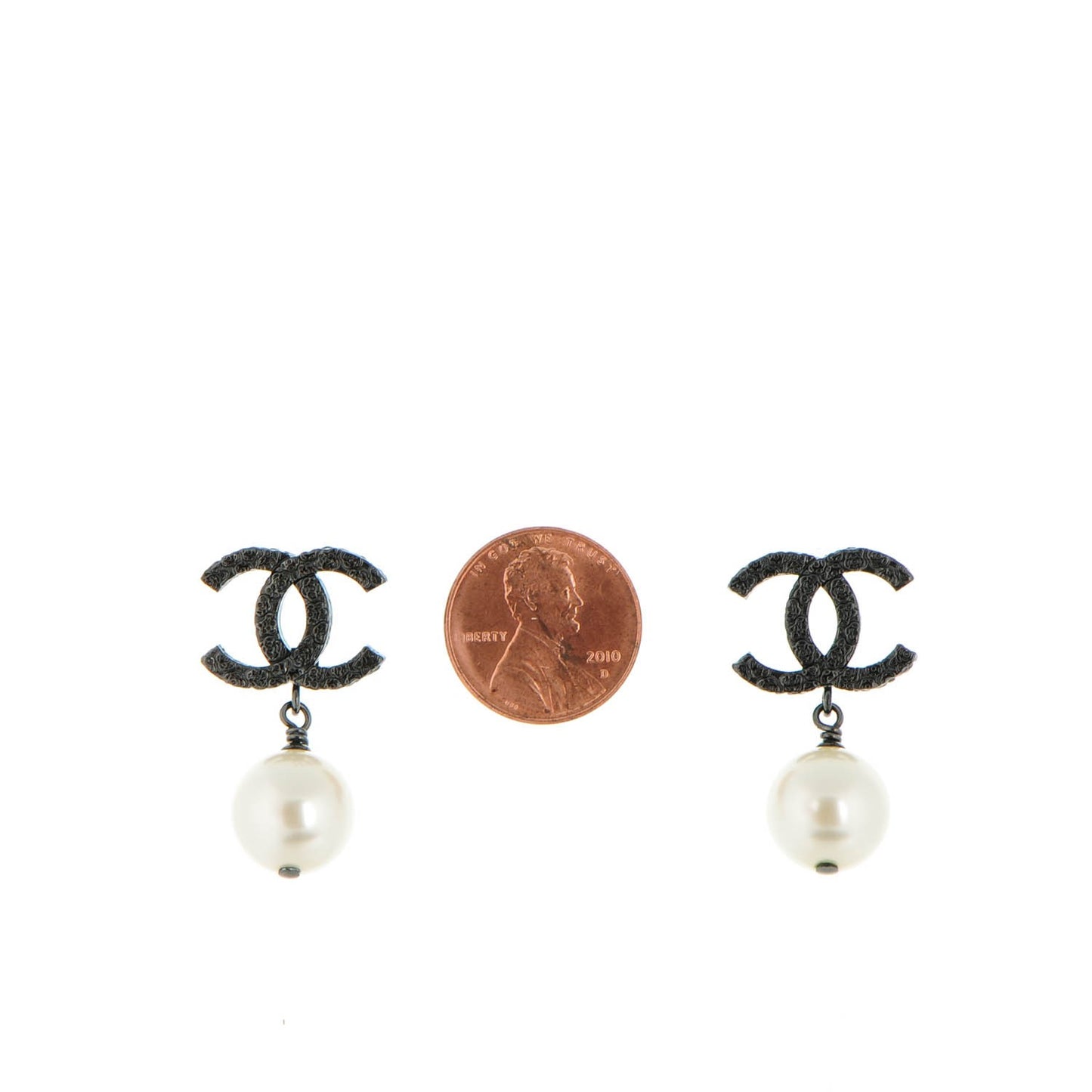 Ruthenium Pearl CC Drop Earrings