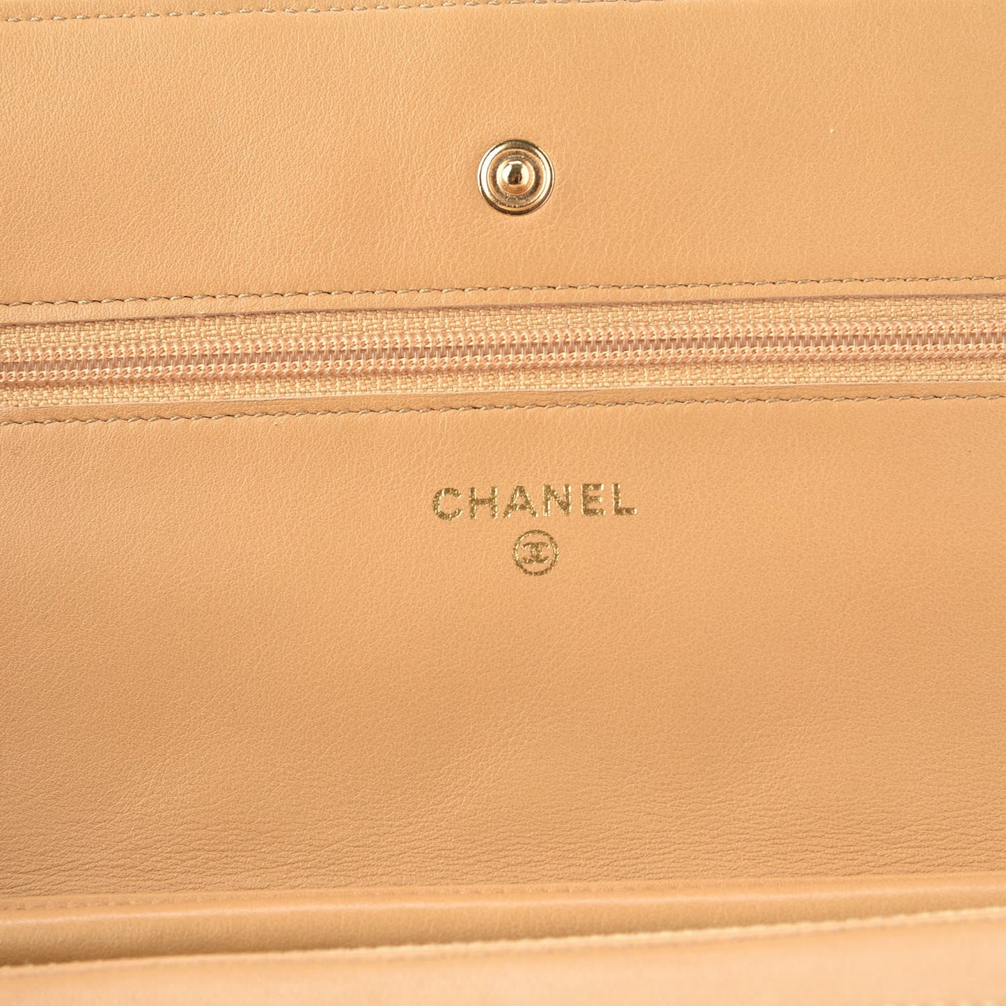 Metallic Patent Quilted Wallet On Chain WOC Gold