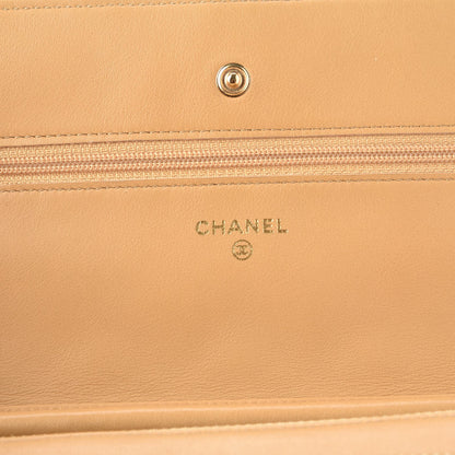 Chanel Metallic Patent Quilted Wallet On Chain WOC Gold 5 of 8