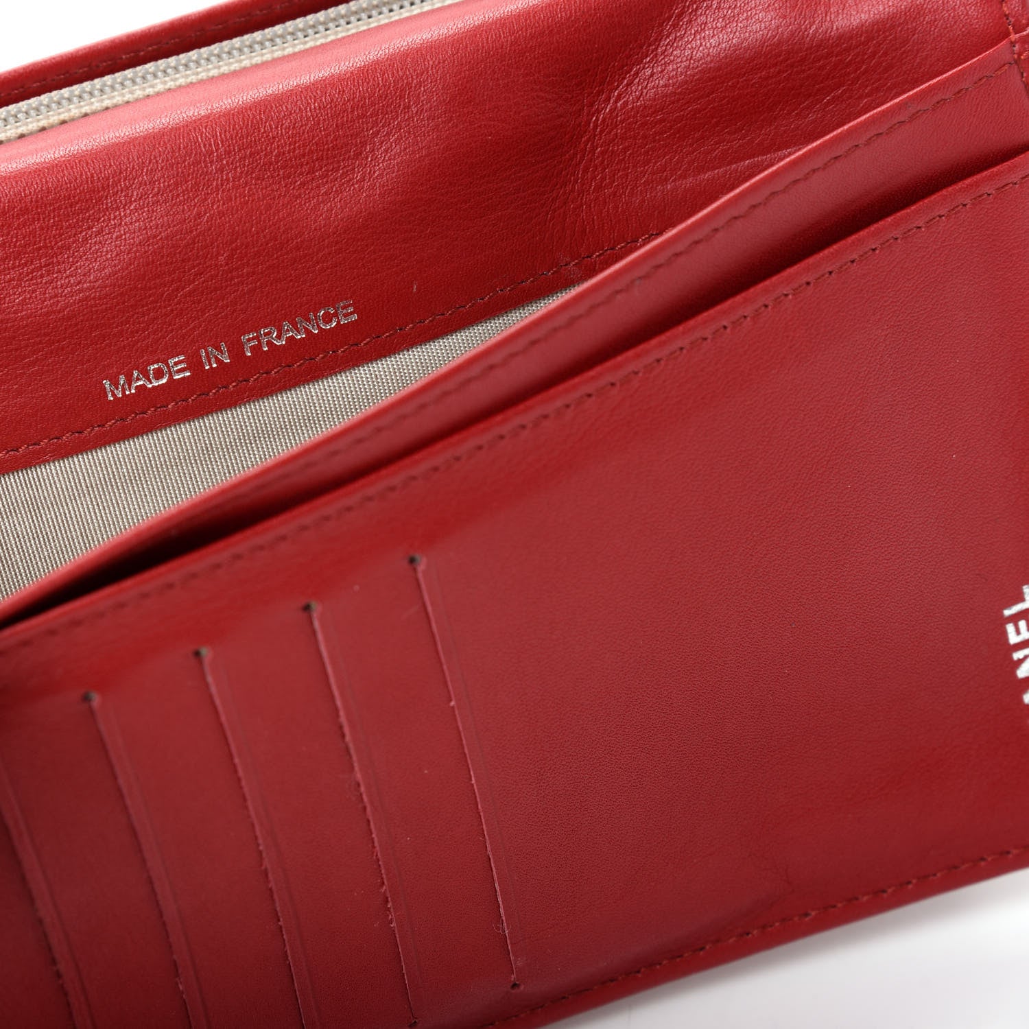 Chanel Patent Quilted Brilliant Yen Wallet Red 7 of 9