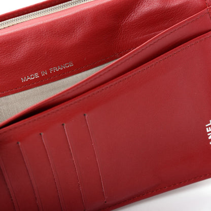 Chanel Patent Quilted Brilliant Yen Wallet Red 7 of 14