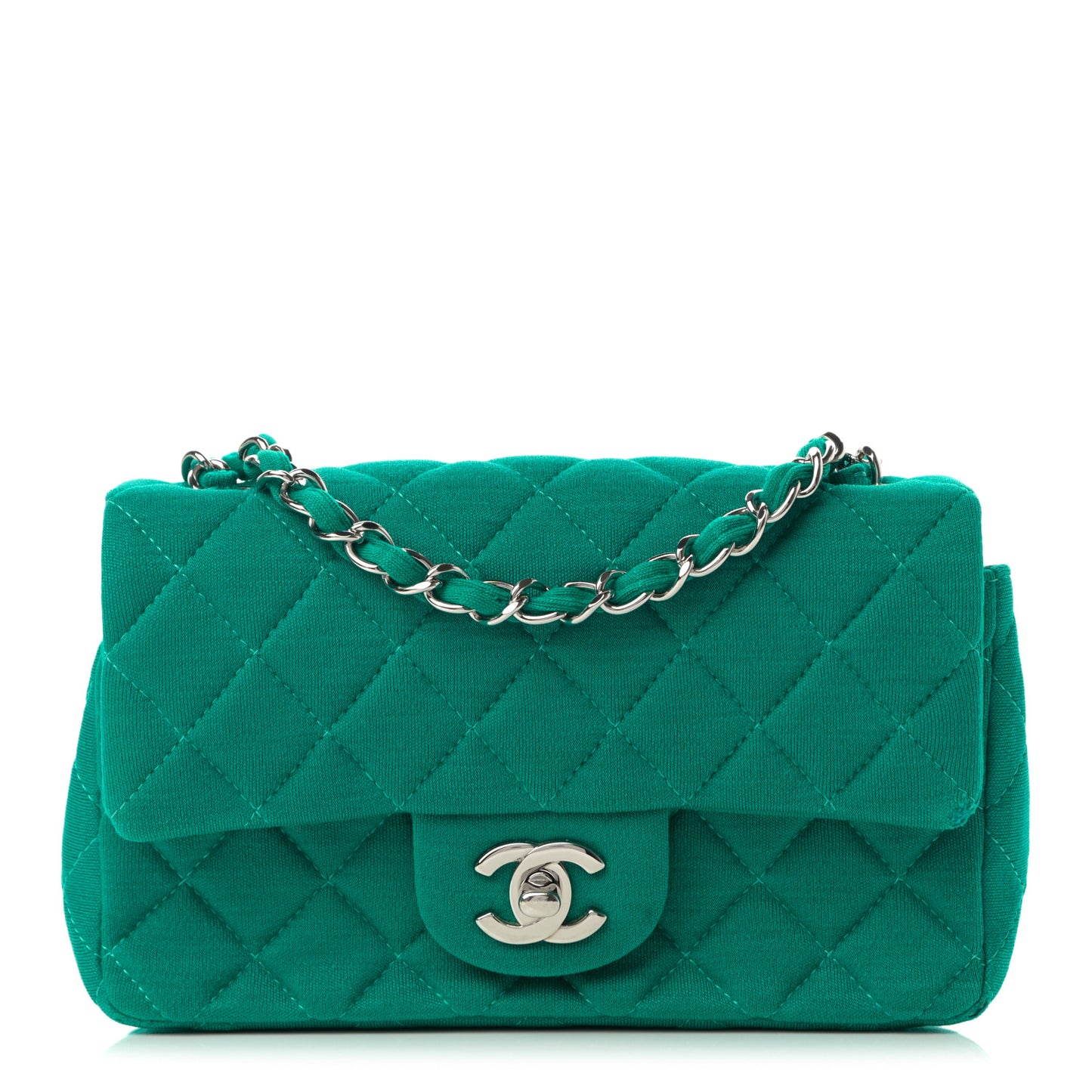 Jersey Quilted Mini Rectangular Flap Green