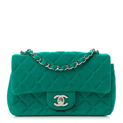 Chanel Jersey Quilted Mini Rectangular Flap Green 1 of 17
