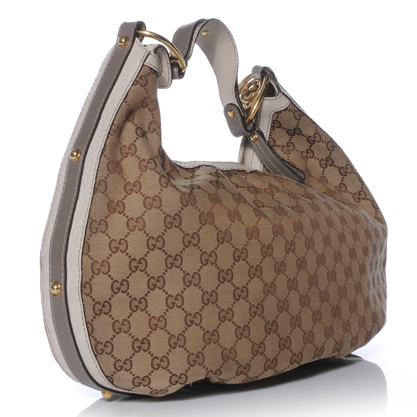 Monogram Medium Interlocking Hobo Off White