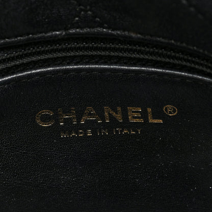 Chanel Shiny Lambskin Quilted Small Chain Is More Drawstring Bag Black 6 of 10