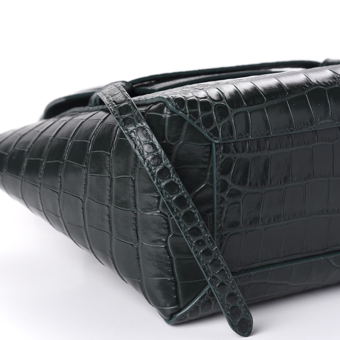 Calfskin Crocodile Embossed Micro Belt Bag Amazone