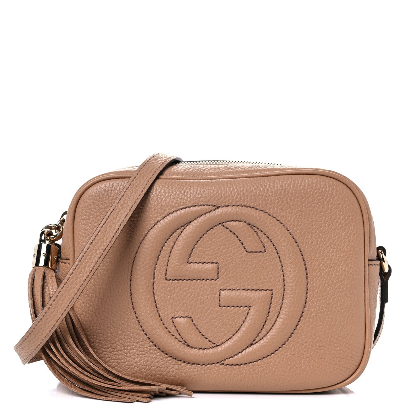 Pebbled Calfskin Small Soho Disco Bag Camelia