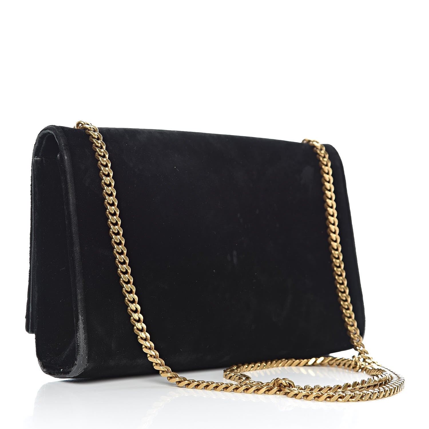 Saint Laurent Velvet Medium Monogram Kate Tassel Shoulder Bag Black 3 of 15