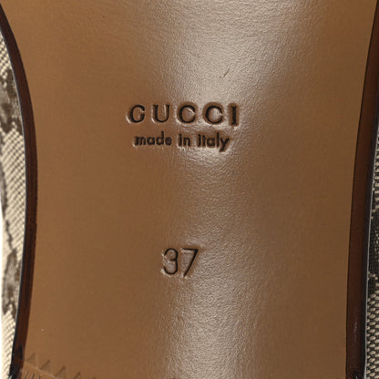 Gucci Monogram Calfskin Web Womens Tassel Loafers 37 Beige Brown 7 of 11