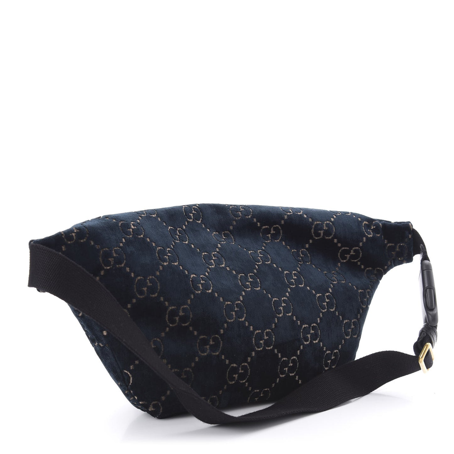 Velvet GG Monogram Web Belt Bag Blue Beige
