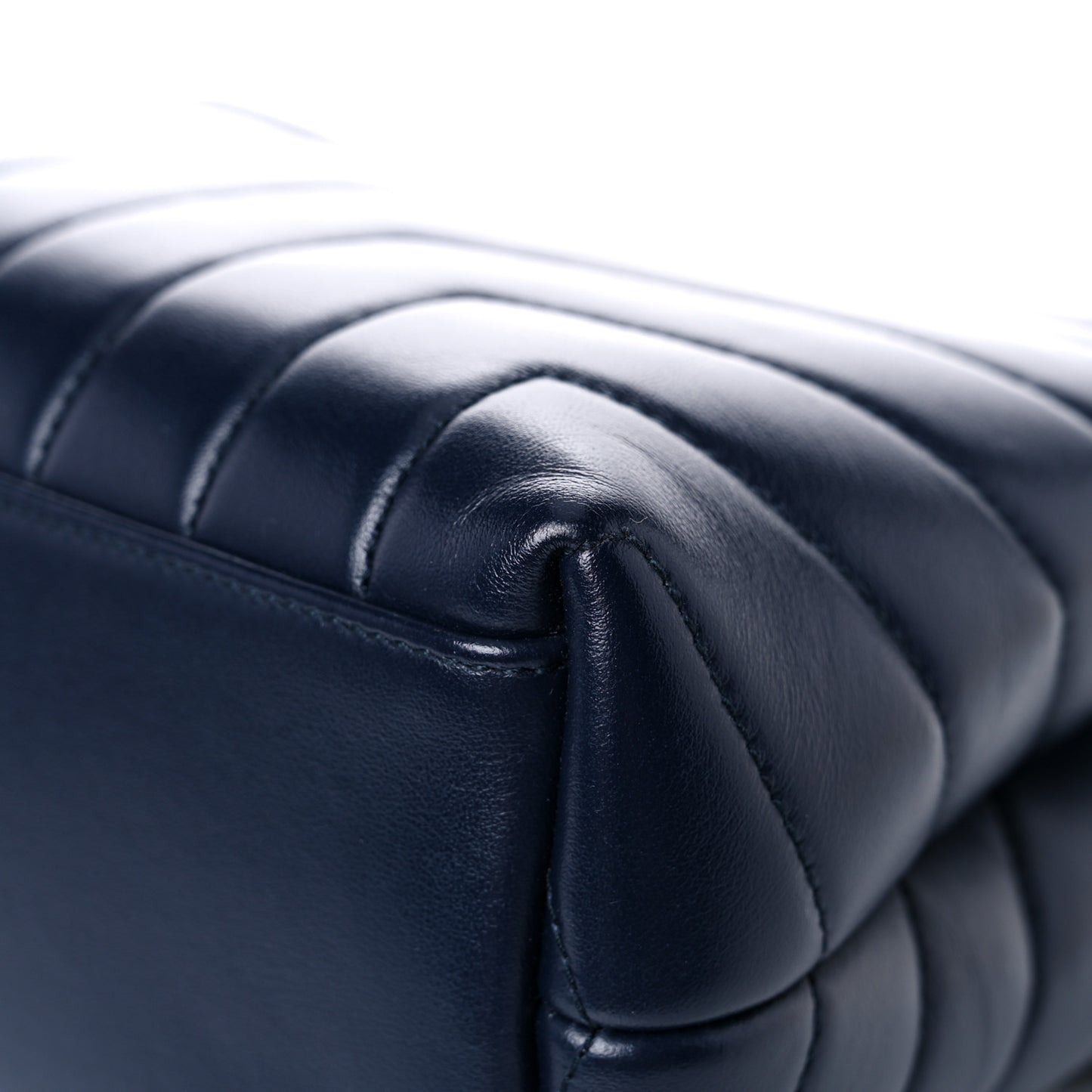 Calfskin Y Quilted Monogram Small Loulou Chain Satchel Denim Brut