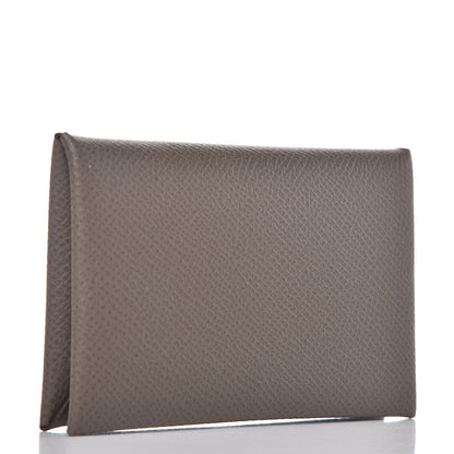 Hermes Epsom Calvi Card Case Etain 3 of 8