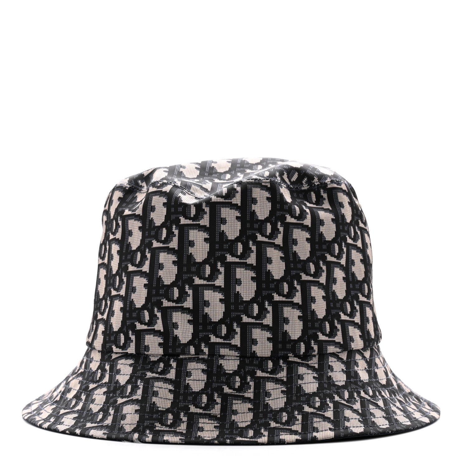 Christian Dior Polyester Cotton Oblique Teddy-D Brim Bucket Hat Blue 1 of 15