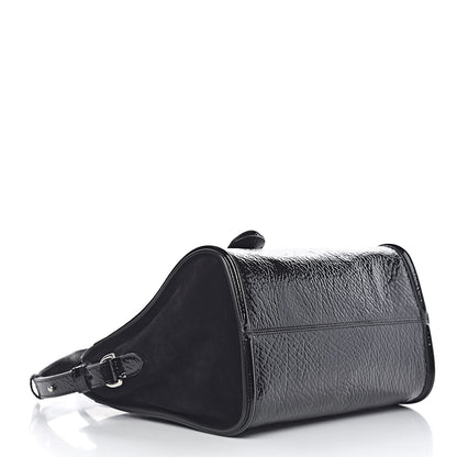 Alexander McQueen Patent Small Eyelet Padlock Skull Tote Black 4 of 10