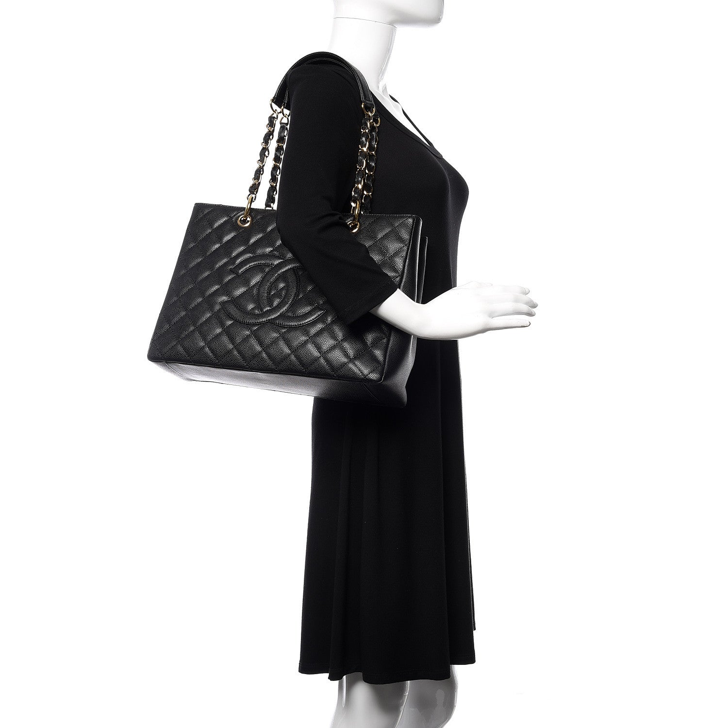Chanel Caviar Quilted Grand Shopping Tote GST Black 2 of 11