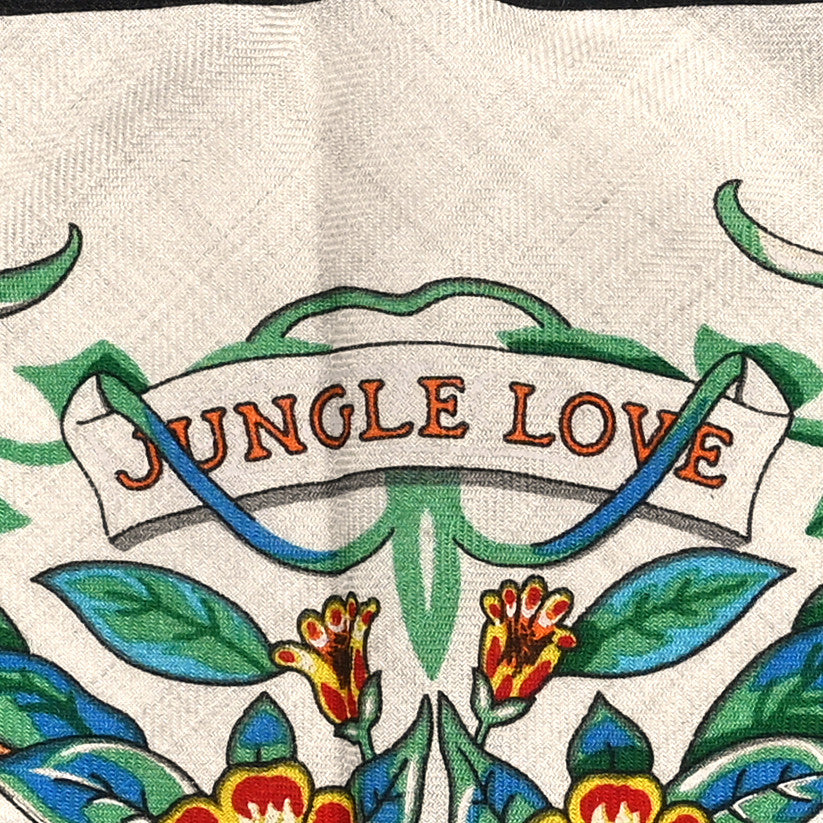 Hermes Cashmere Silk Jungle Love Giant Triangle Scarf Black Naturel Multicolor 5 of 5