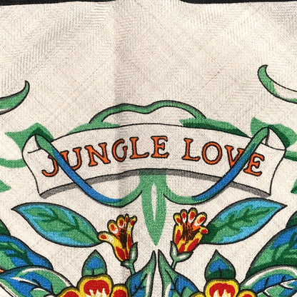Hermes Cashmere Silk Jungle Love Giant Triangle Scarf Black Naturel Multicolor 5 of 5