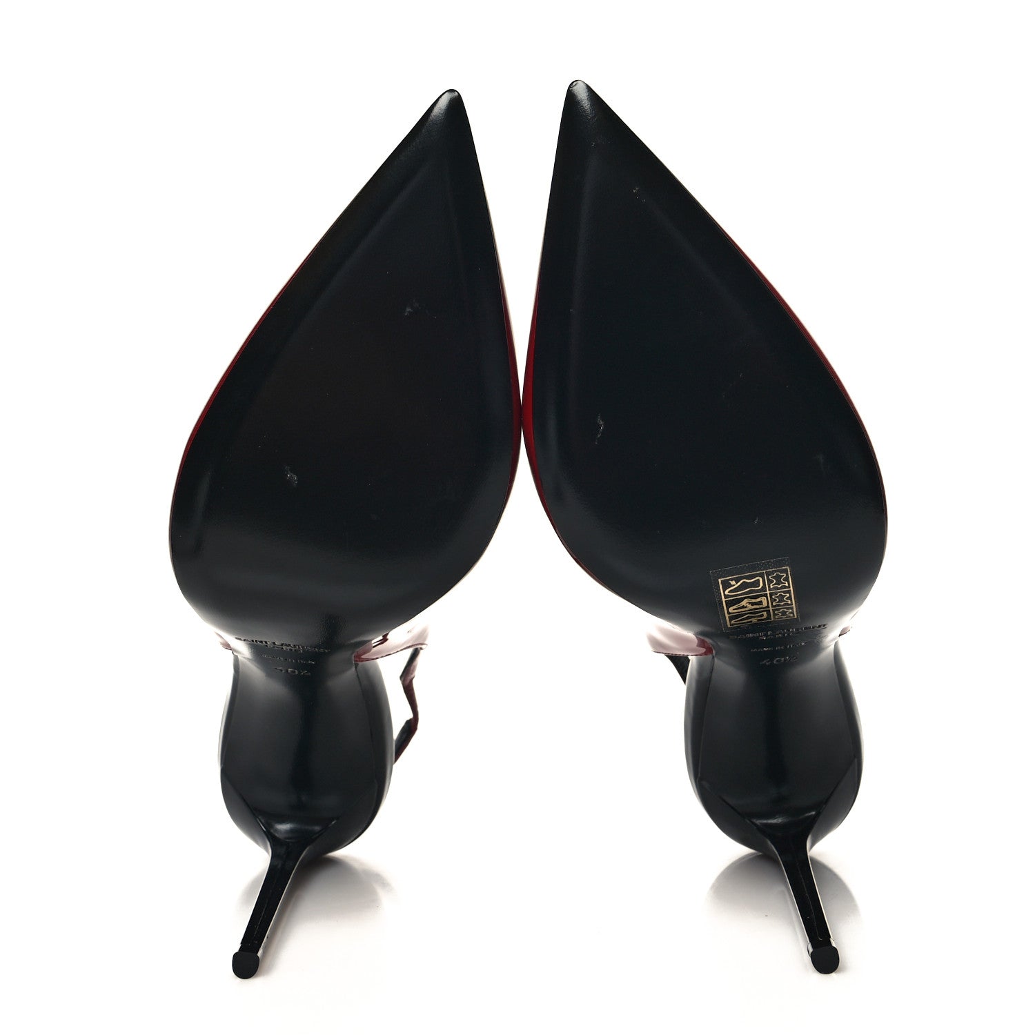 Saint Laurent Patent Calfskin Zoe 105 Slingback Pump 40.5 Red 5 of 9