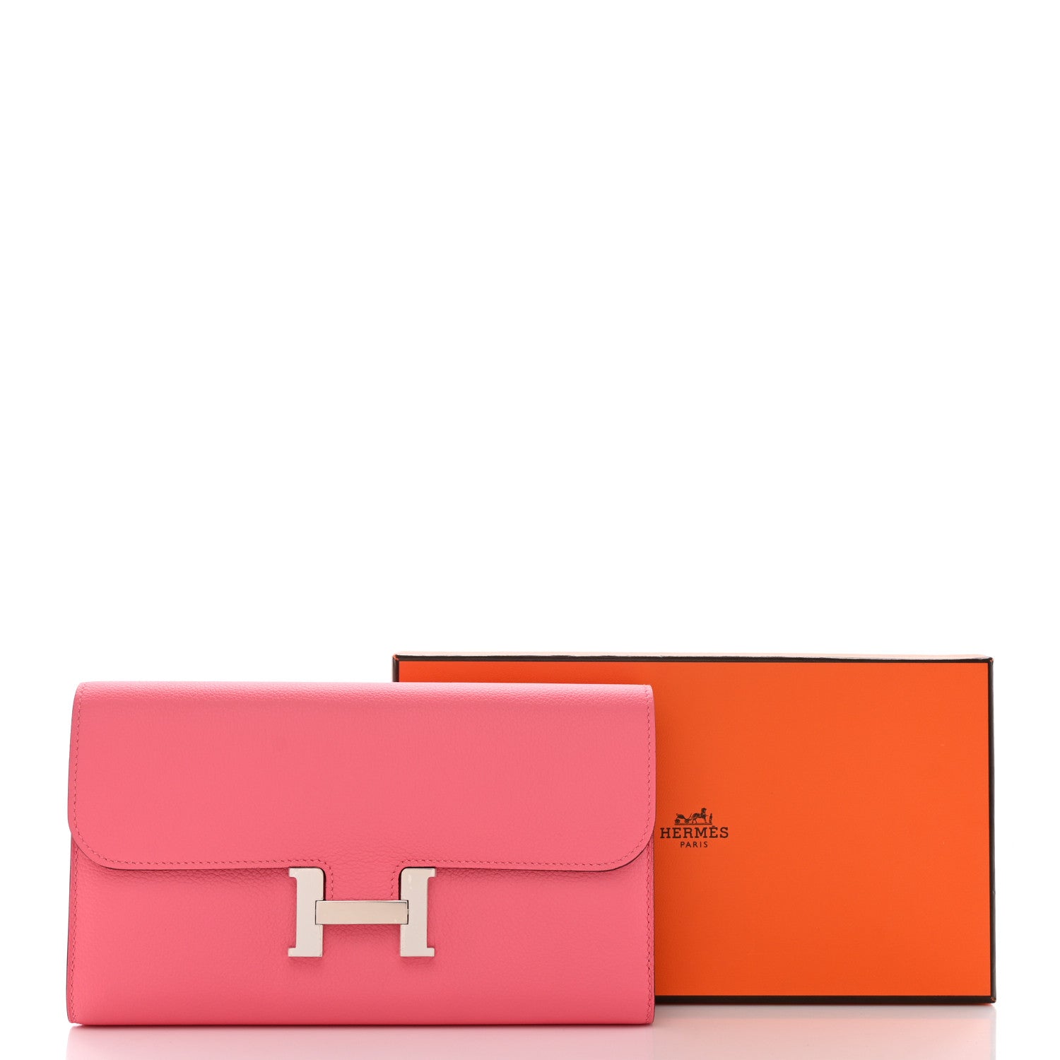 Hermes Evercolor Constance Long Wallet Rose Lipstick 7 of 7