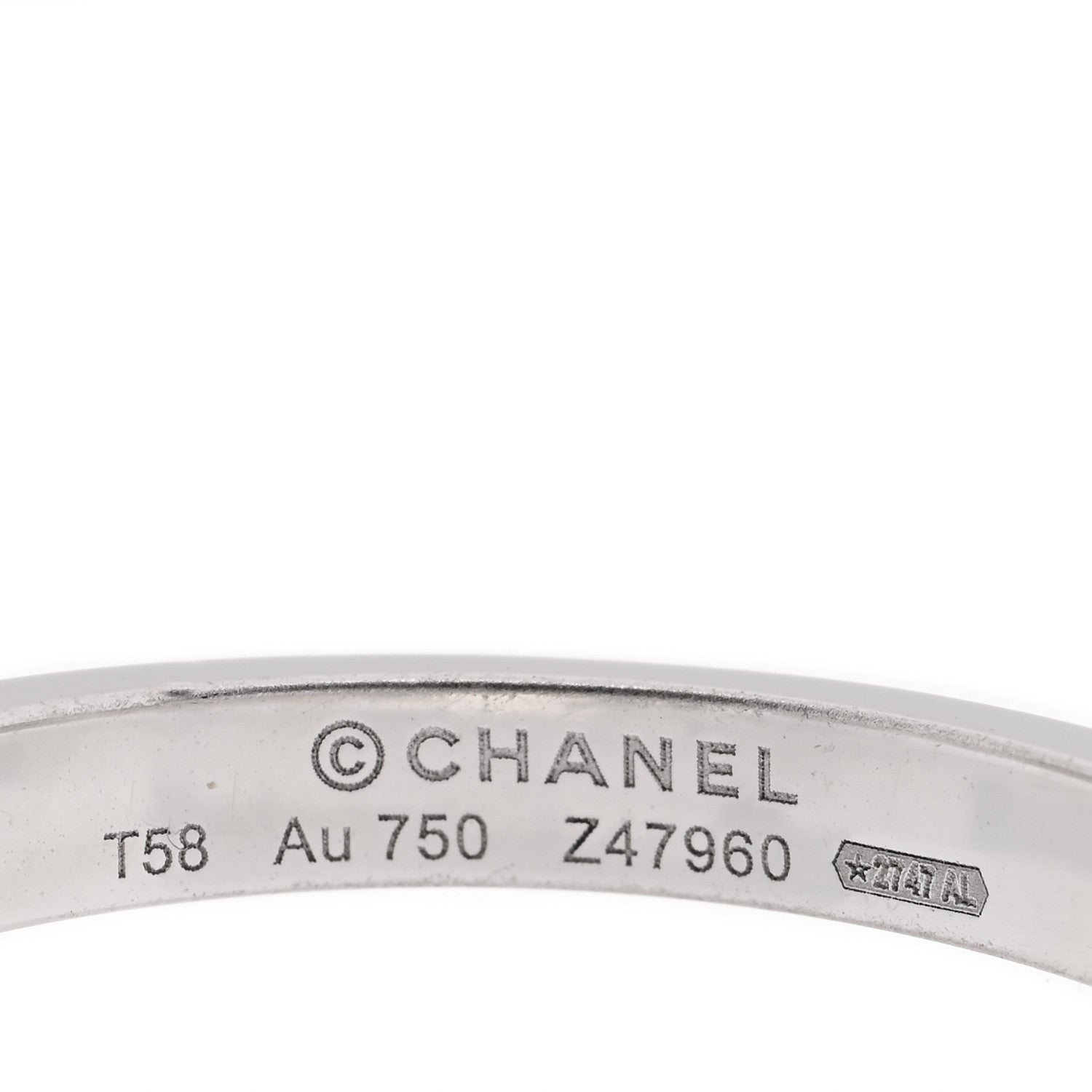 Chanel 18K White Gold Diamond Comete Chevron Ring 58 8.25 4 of 5
