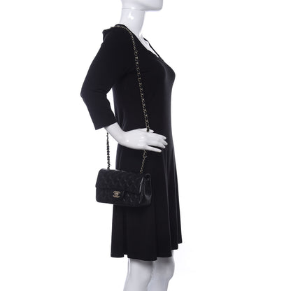Chanel Lambskin Quilted Mini Rectangular Flap Black 2 of 10