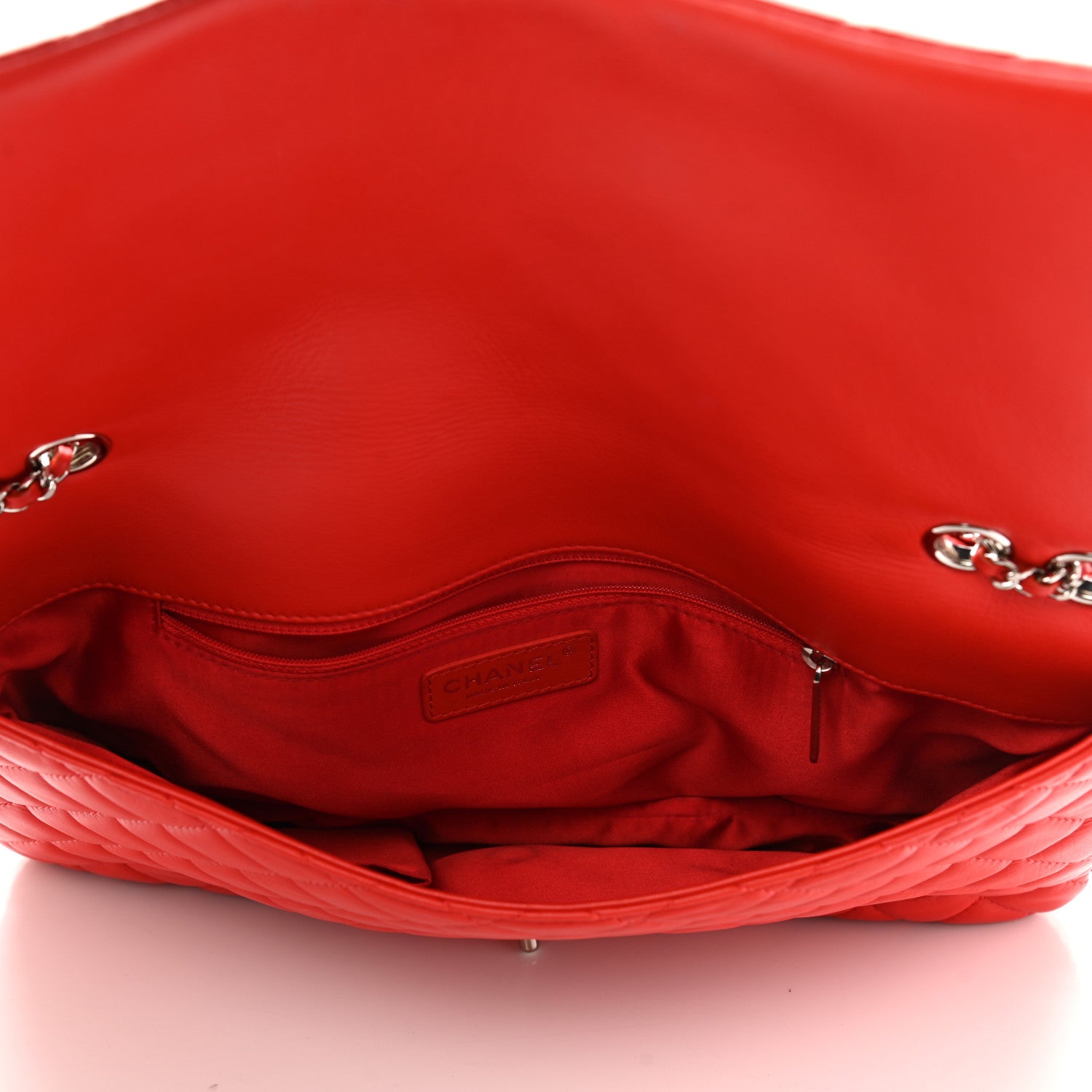 Chanel Lambskin Quilted Chanel 3 Maxi Flap Bag Red 11 of 37