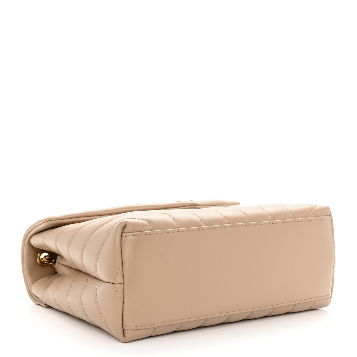 Calfskin Y Quilted Monogram Small Loulou Chain Satchel Dark Beige
