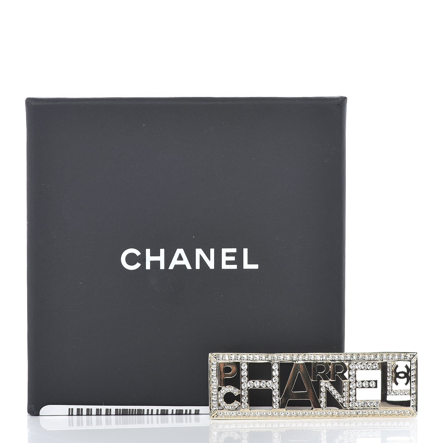 Chanel x Pharrell Williams Crystal Logo Brooch Gold 5 of 5