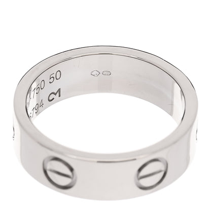 Cartier 18K White Gold 5.5mm LOVE Ring 50 5.25 5 of 5