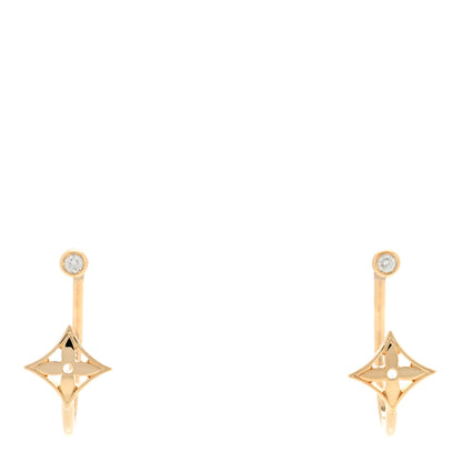 Louis Vuitton 18K Yellow Gold Diamond Small Idylle Blossom Hoop Earrings 1 of 3