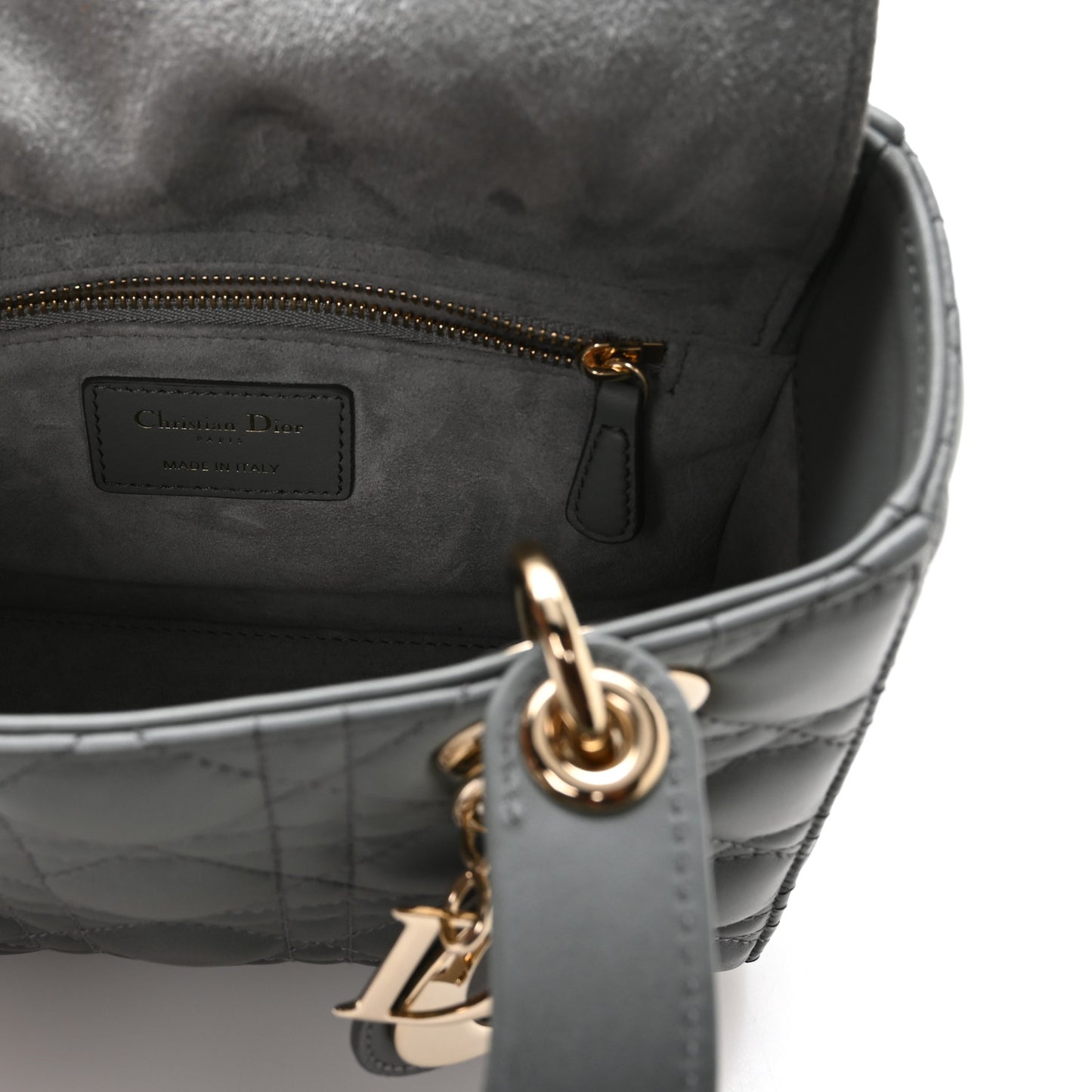 Lambskin Cannage Gradient Small My ABCDior Lady Dior Grey