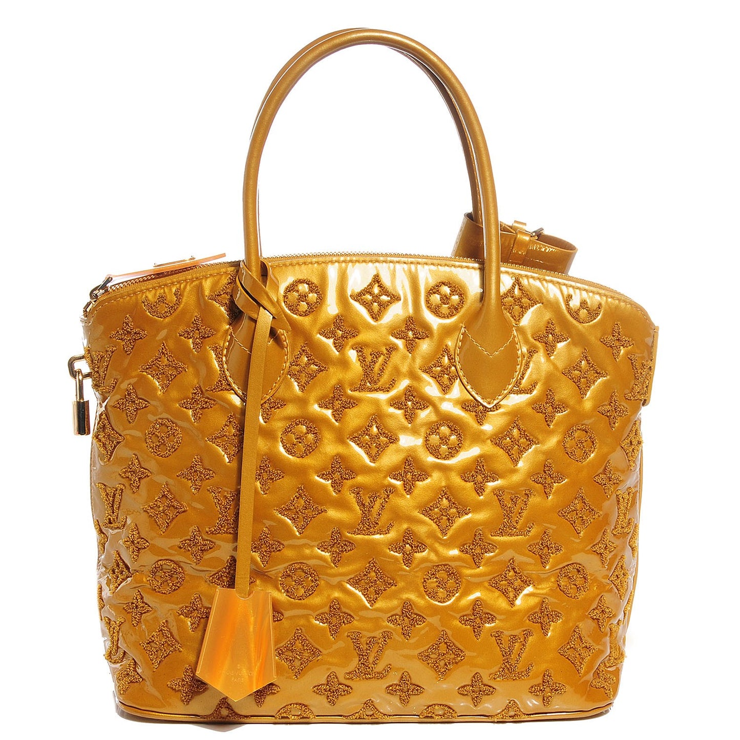 Patent Lambskin Fascination Lockit Moutarde