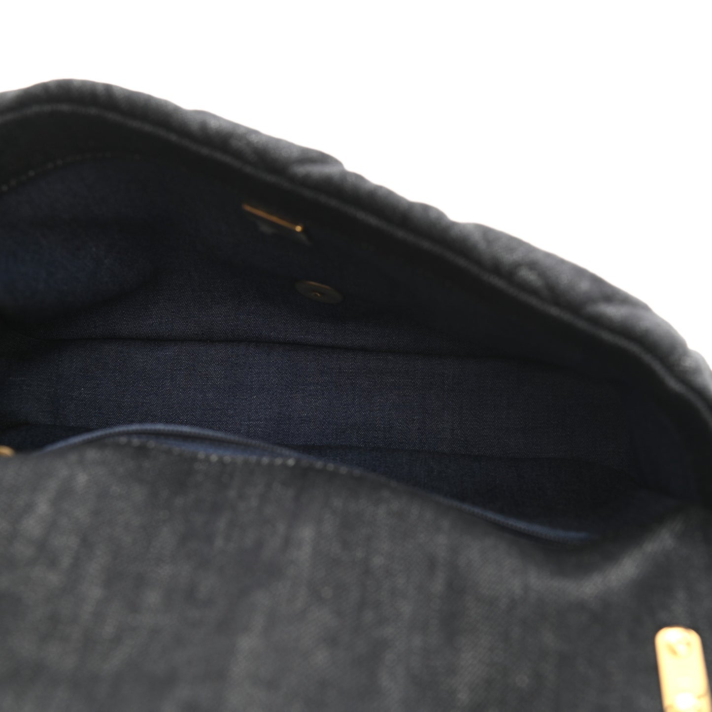 Denim Quilted Medium Funky Town Flap Black