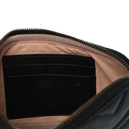 Gucci Calfskin Matelasse Mini GG Marmont Chain Crossbody Bag Black 6 of 6