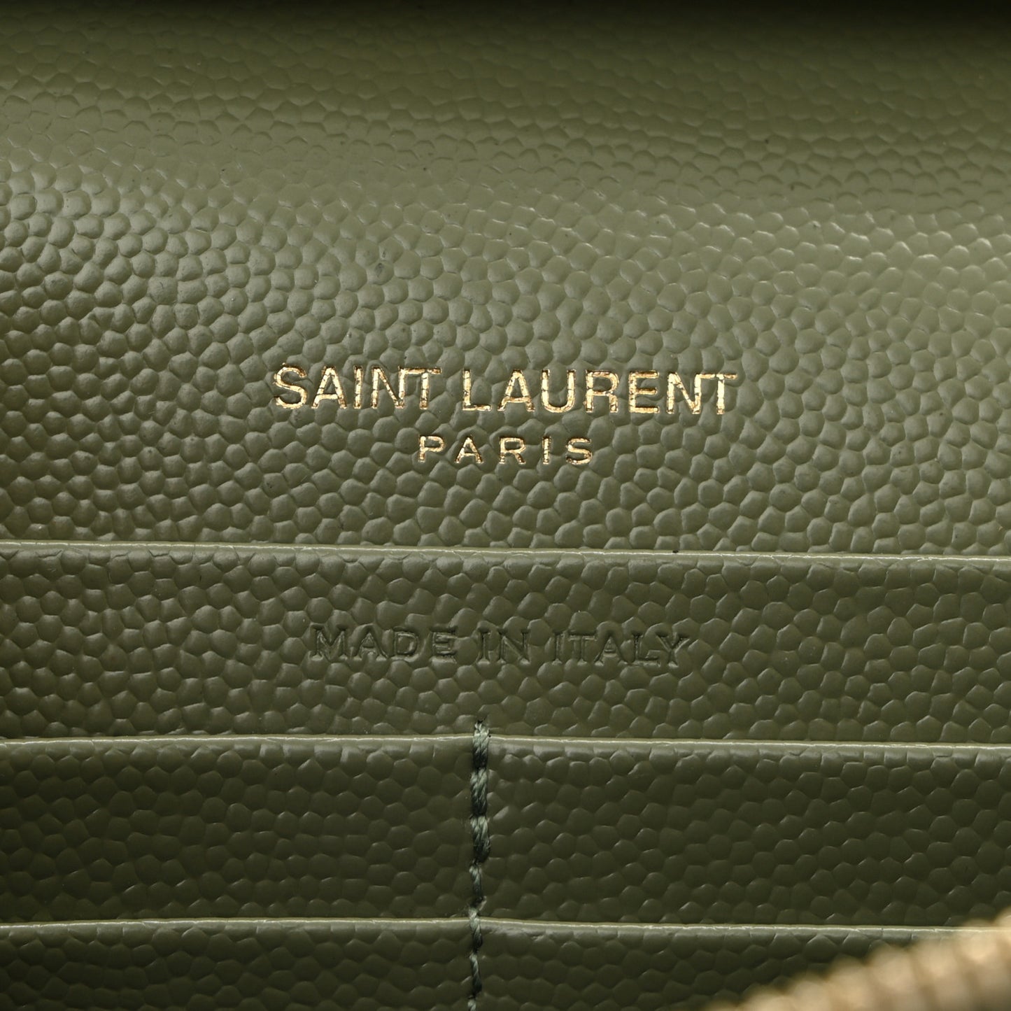 Grain De Poudre Matelasse Chevron Monogram Chain Wallet Pistachio