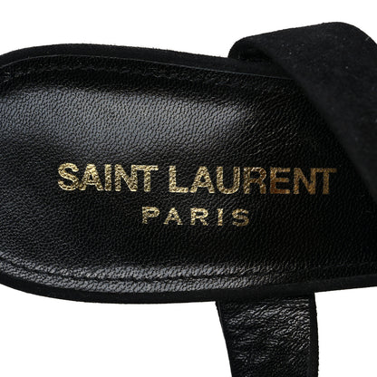 Saint Laurent Suede Debbie Platform Sandal 36.5 Black 7 of 8