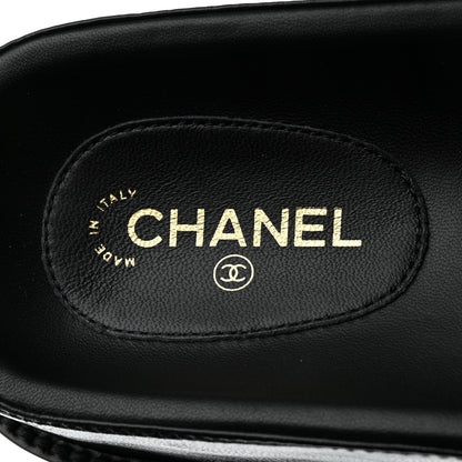 Chanel Lambskin Cha-Nel Mule Sandals 39 Black Multicolor 7 of 8