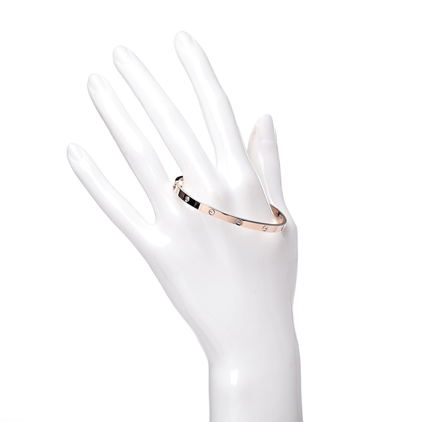 18K Pink Gold 6 Diamond Small LOVE Bracelet 16
