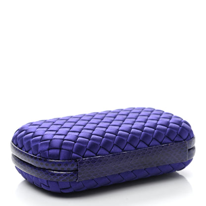 Bottega Veneta Satin Intreccio Impero Ayers Knot Clutch Purple 4 of 7