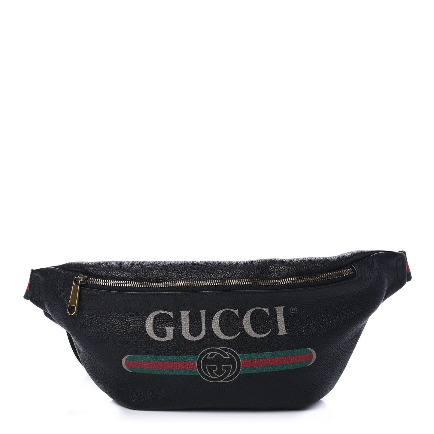 Grained Calfskin Logo Belt Bag Black