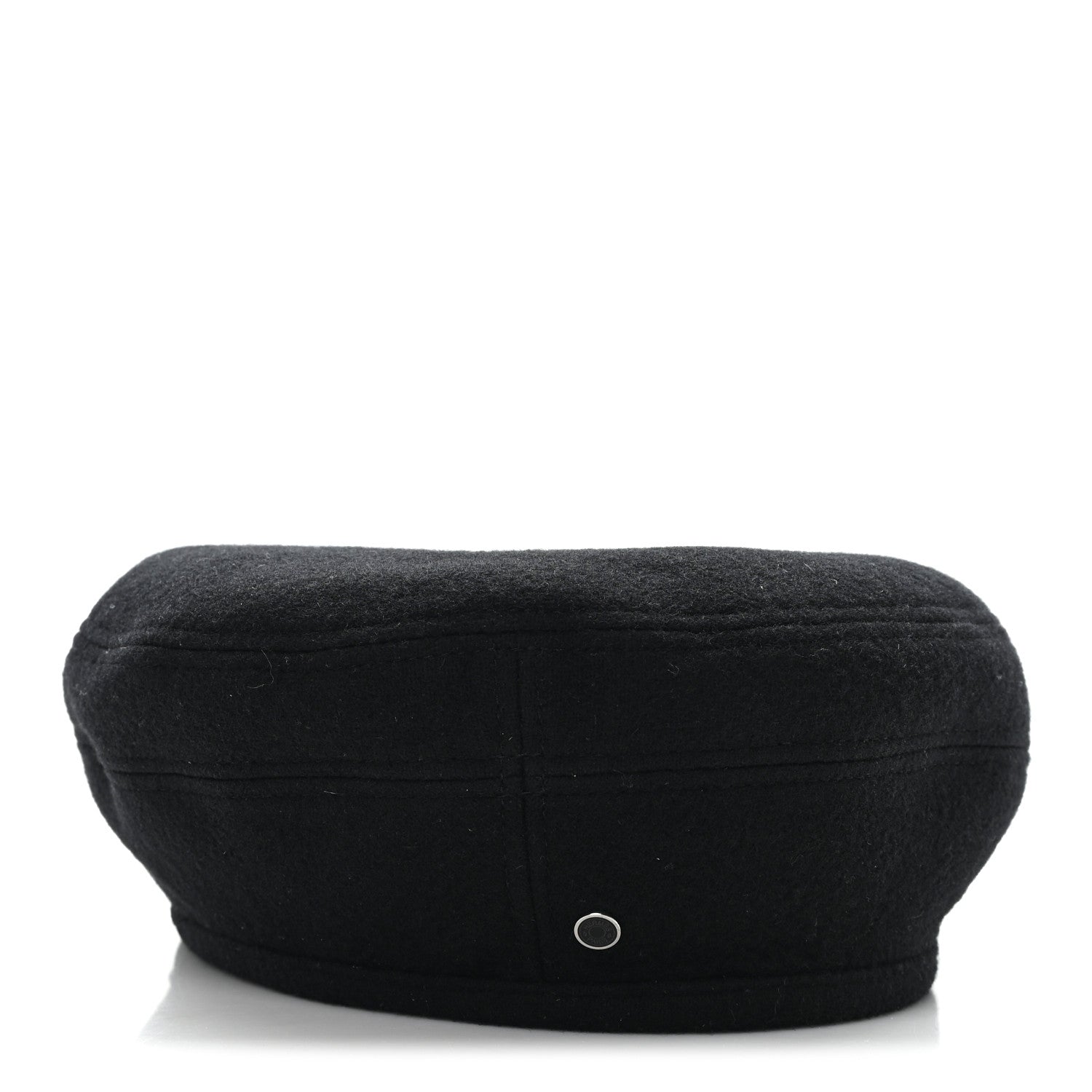 Hermes Wool Cashmere Saint Honore Drap Beret 56 Black 3 of 9