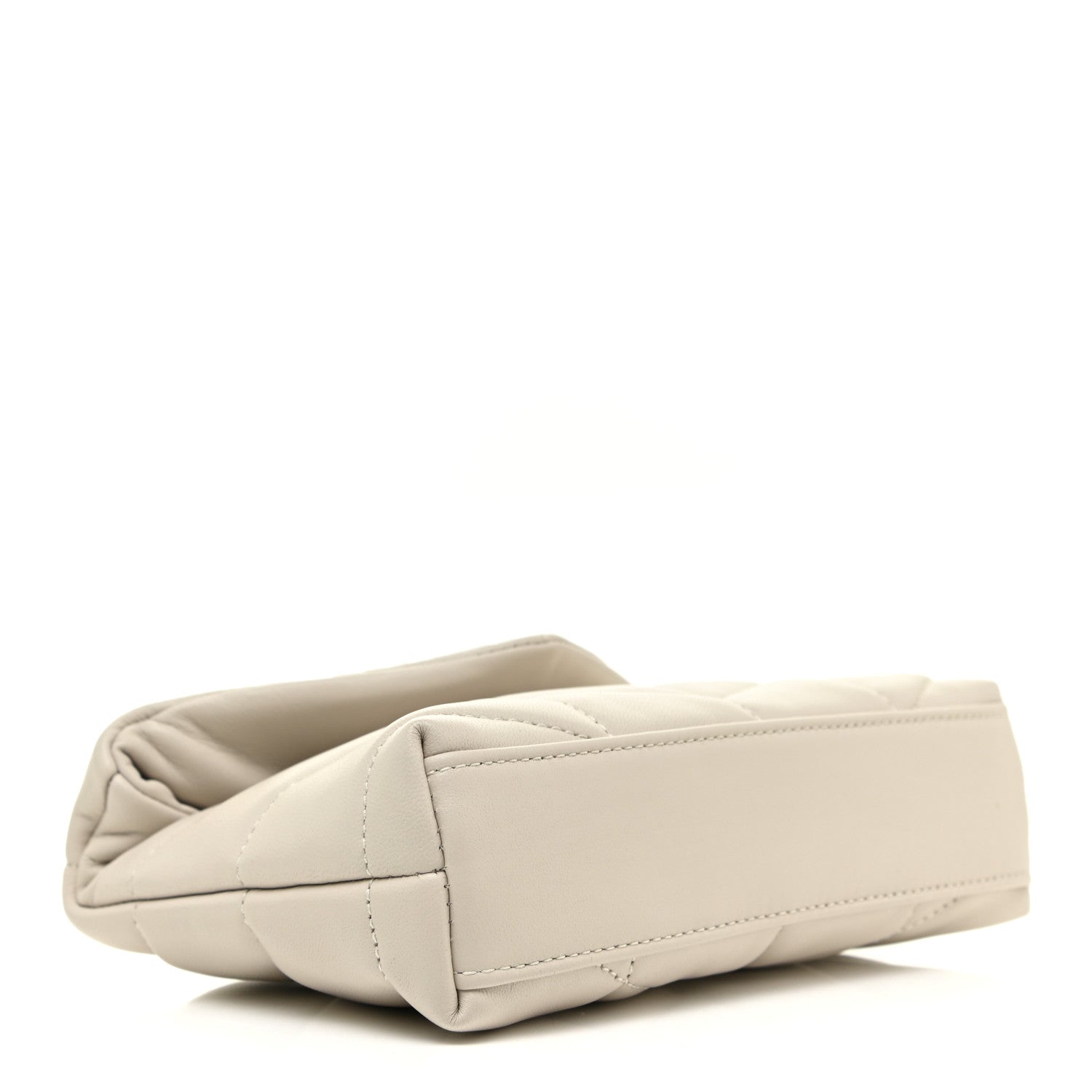 Saint Laurent Lambskin Monogram Loulou Puffer Pouch Clutch Crema Soft 5 of 13